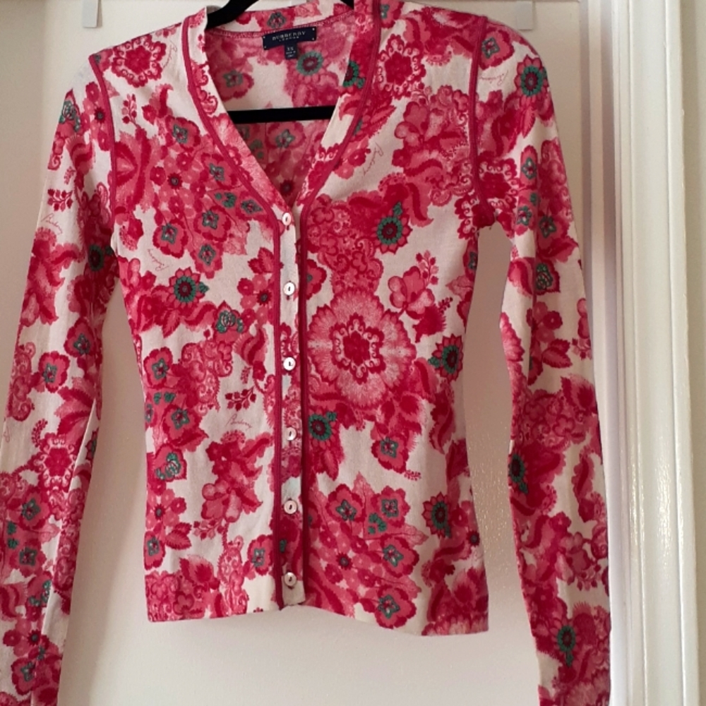 Women's Fuchsia/Emerald Multi Pattern Burberry Ca… - image 1